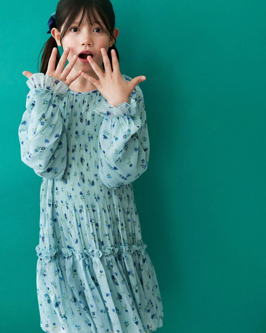 Mayoral★Anis Pleated Aqua Dress(2y~10y)の画像