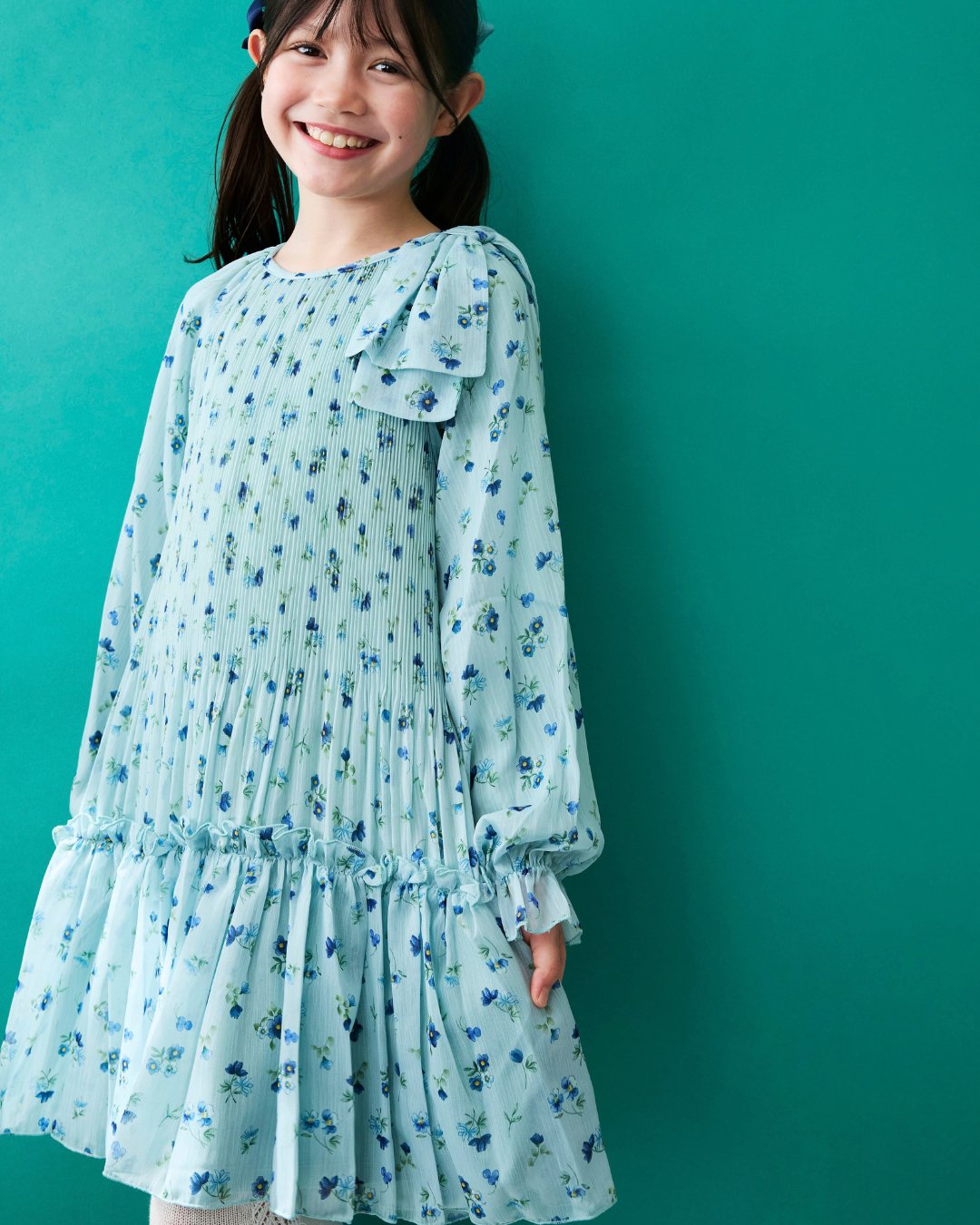 Mayoral★Anis Pleated Aqua Dress(2y~10y)の画像