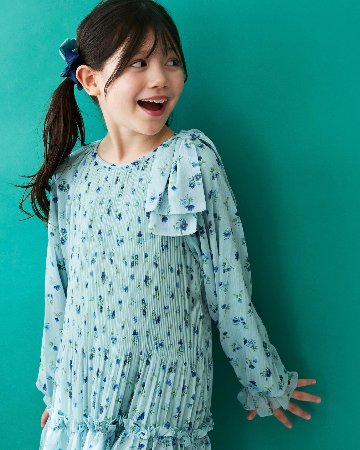 Mayoral★Anis Pleated Aqua Dress(2y~10y)の画像