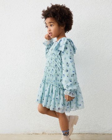 Mayoral★Anis Pleated Aqua Dress(2y~10y)の画像