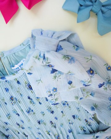 Mayoral★Anis Pleated Aqua Dress(2y~10y)の画像