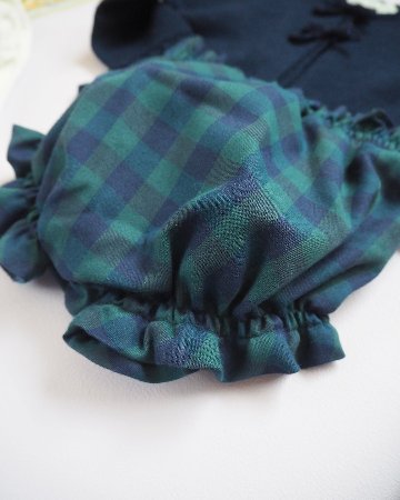 FinaEjerique★Navy Green Check baby bloomer(6m~2A)の画像