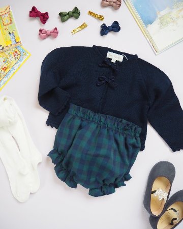 FinaEjerique★Navy Green Check baby bloomer(6m~2A)の画像