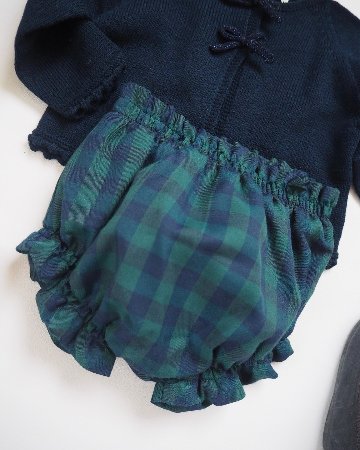 FinaEjerique★Navy Green Check baby bloomer(6m~2A)の画像