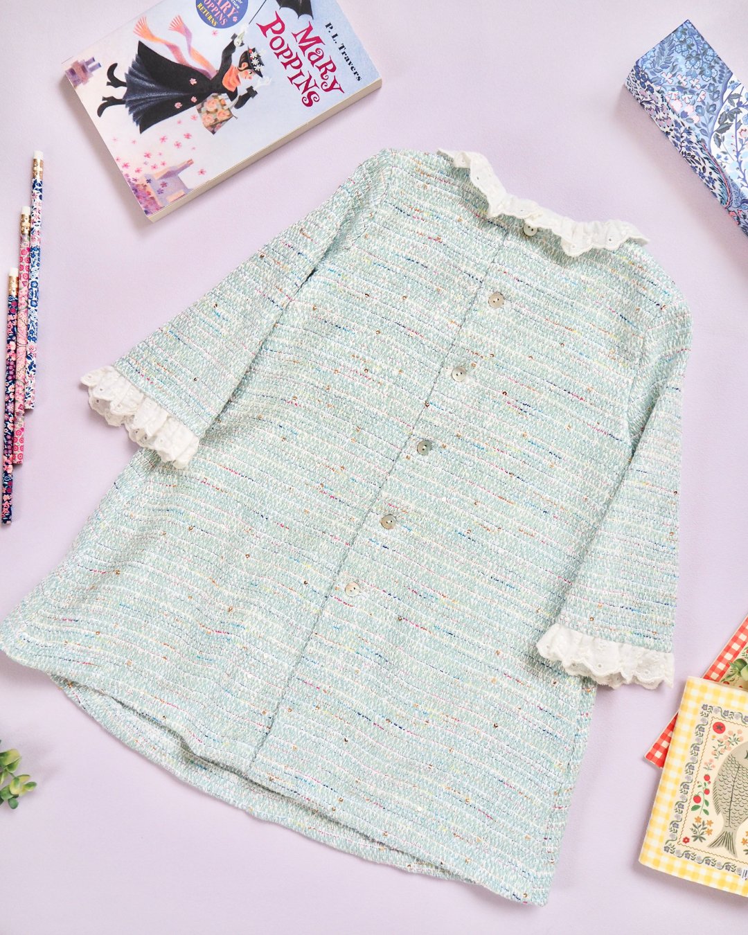 FinaEjerique★Water Tweed A-line Dress (12m~6A)の画像