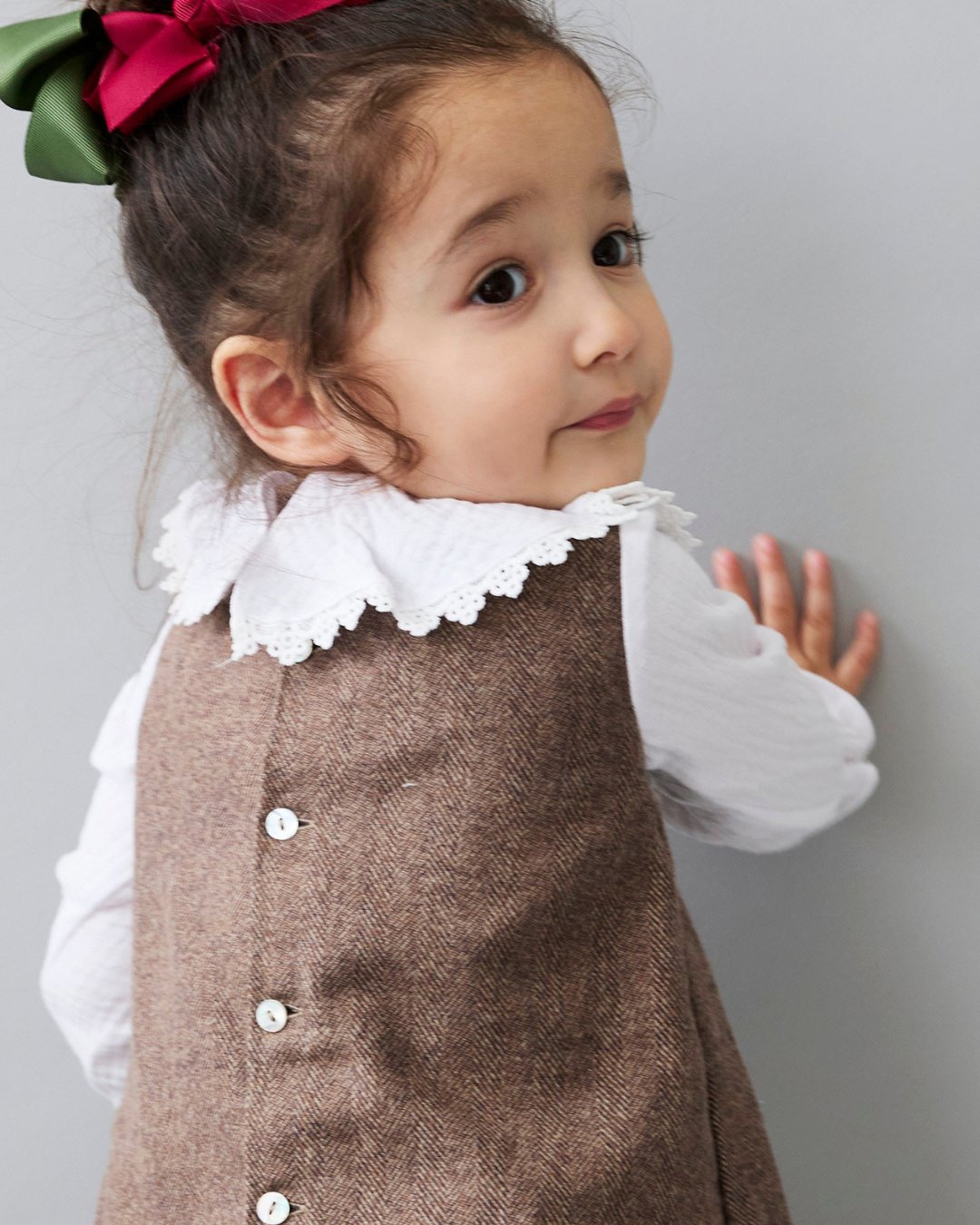 FinaEjerique★Herringbone Pinafore Dress (12m~6A)の画像