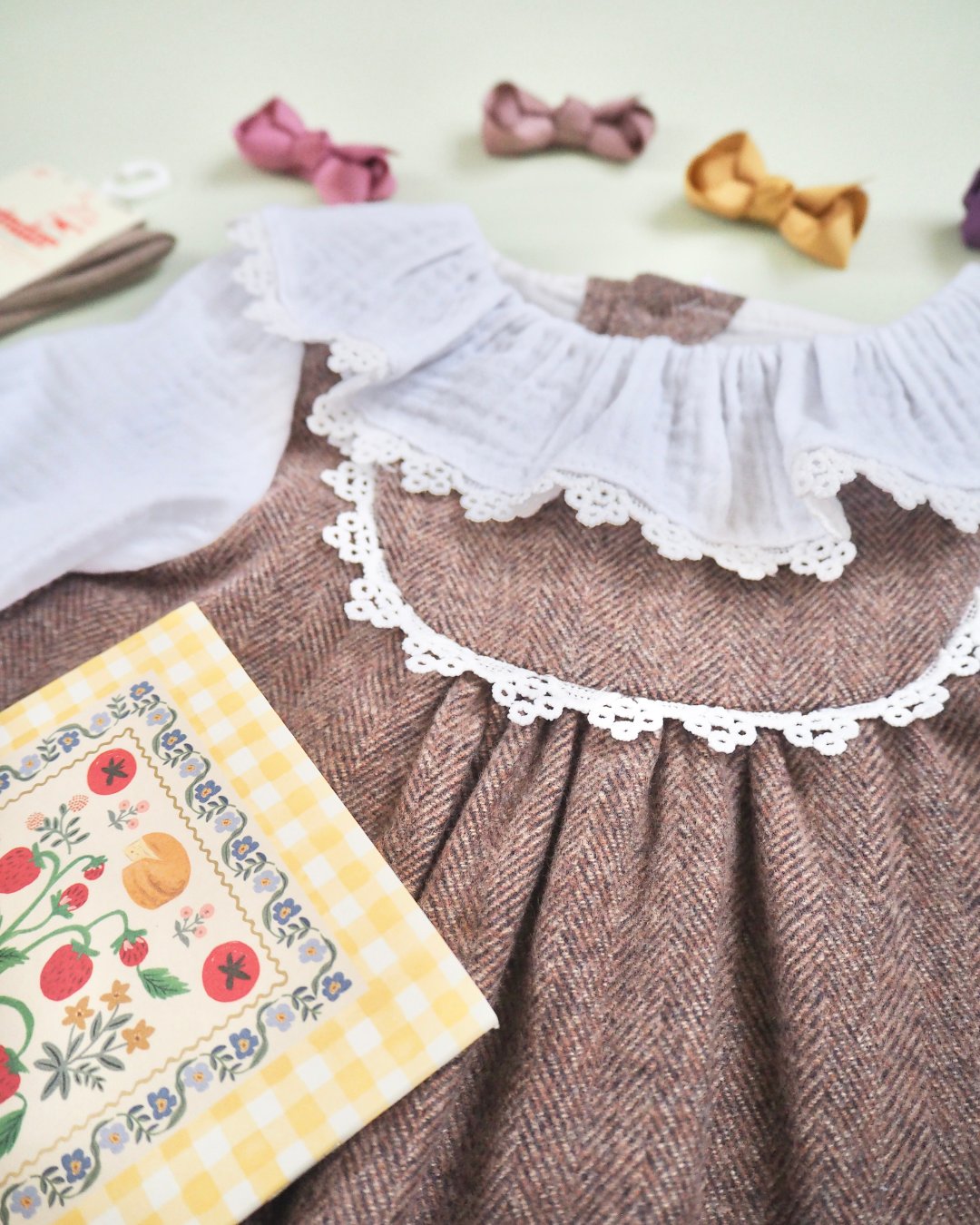 FinaEjerique★Herringbone Pinafore Dress (12m~6A)の画像