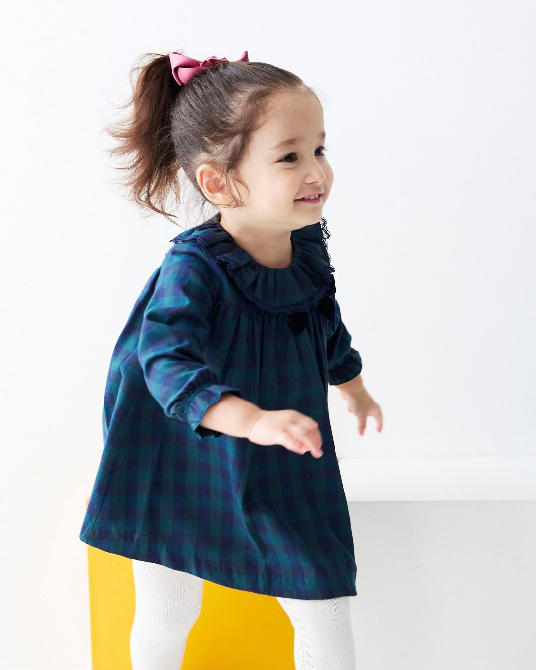 FinaEjerique★Navy Green Check Dress (12m~6A)の画像