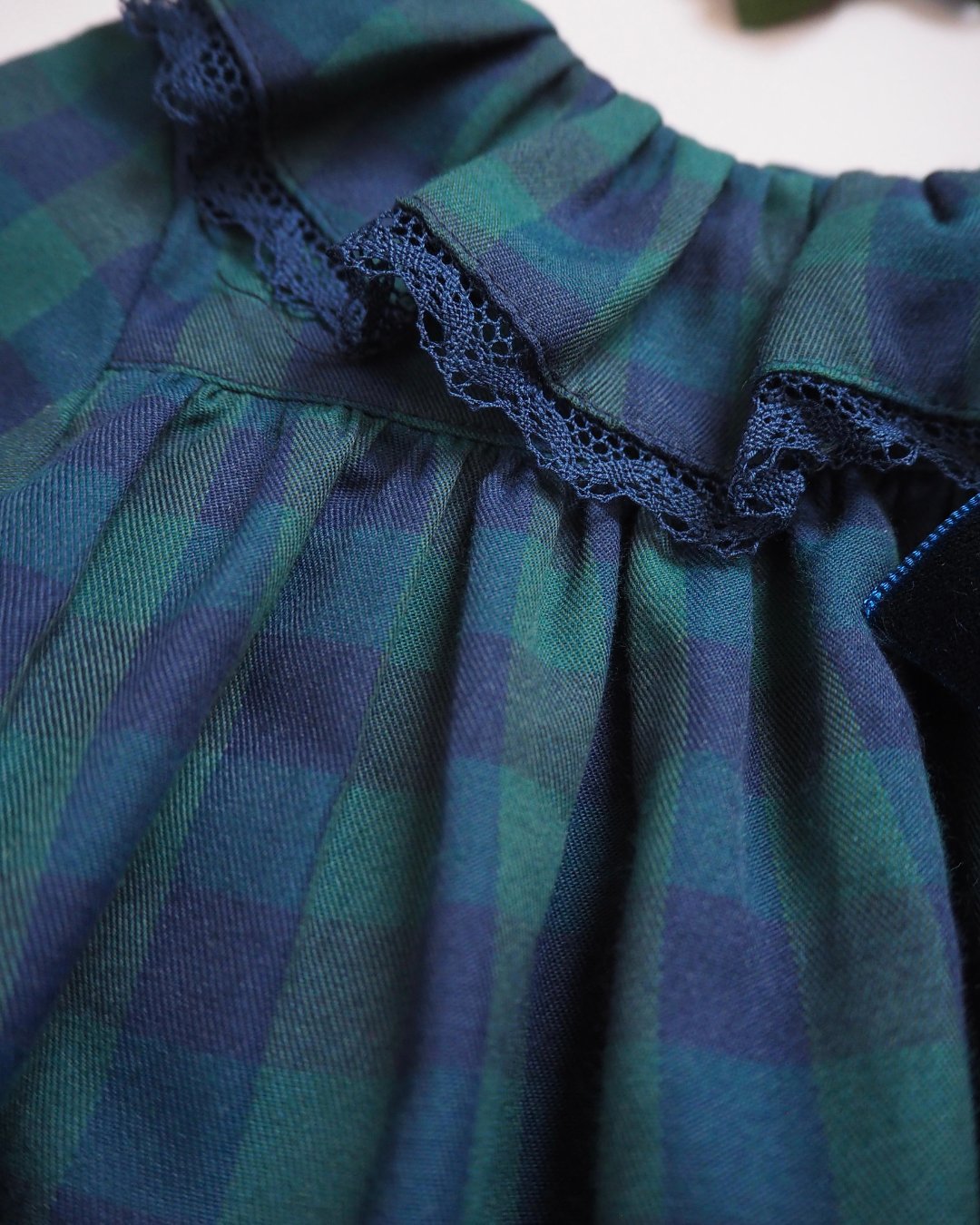 FinaEjerique★Navy Green Check Dress (12m~6A)の画像