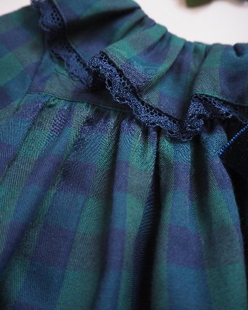 FinaEjerique★Navy Green Check Dress (12m~6A)の画像