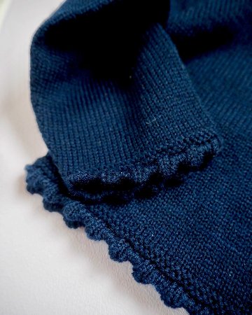 FinaEjerique★Navy Knit Bolero Cardigan with metalic bow(12m~12A)の画像