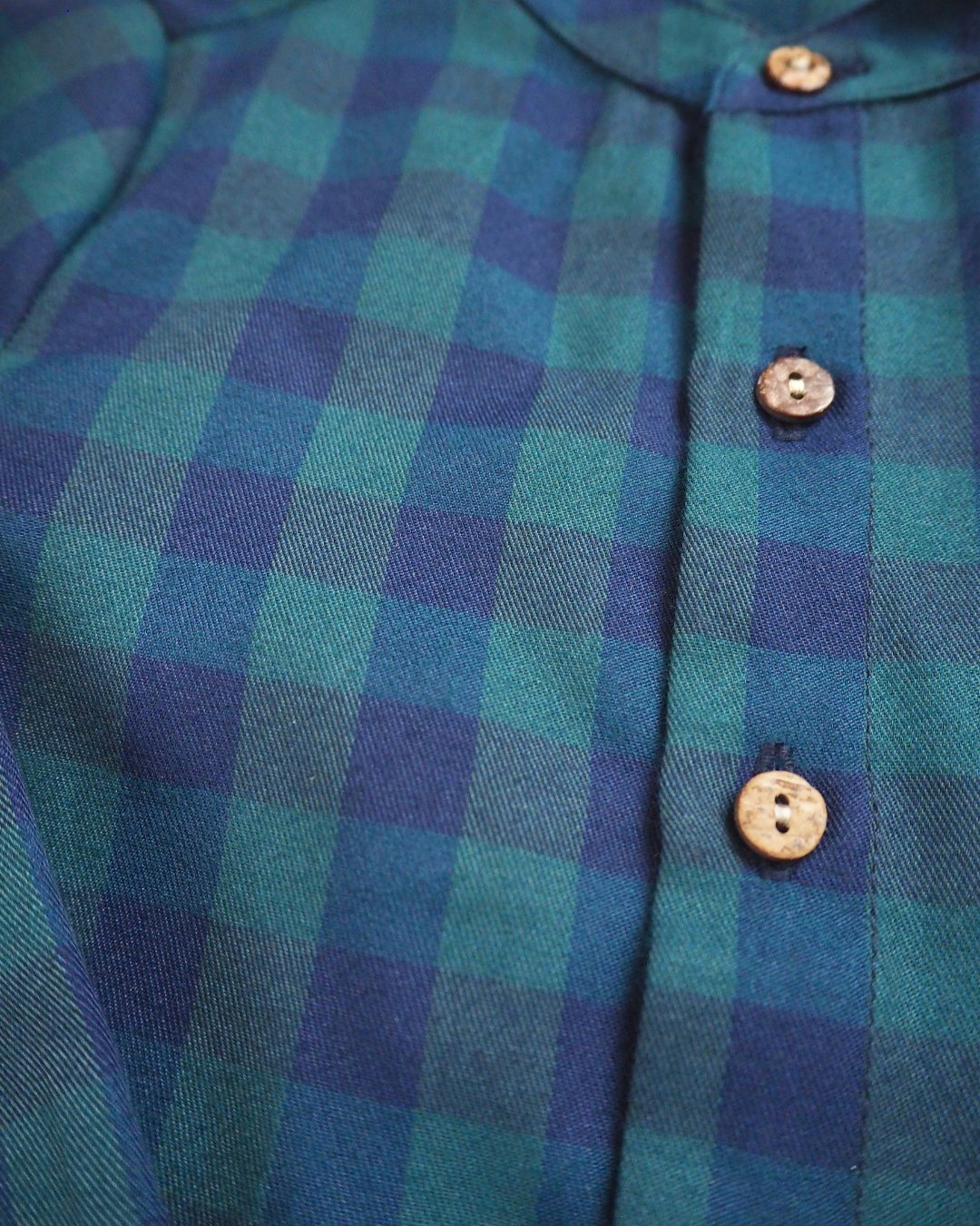 FinaEjerique★Navy Green Check Boys Shirt(12m~12A)の画像