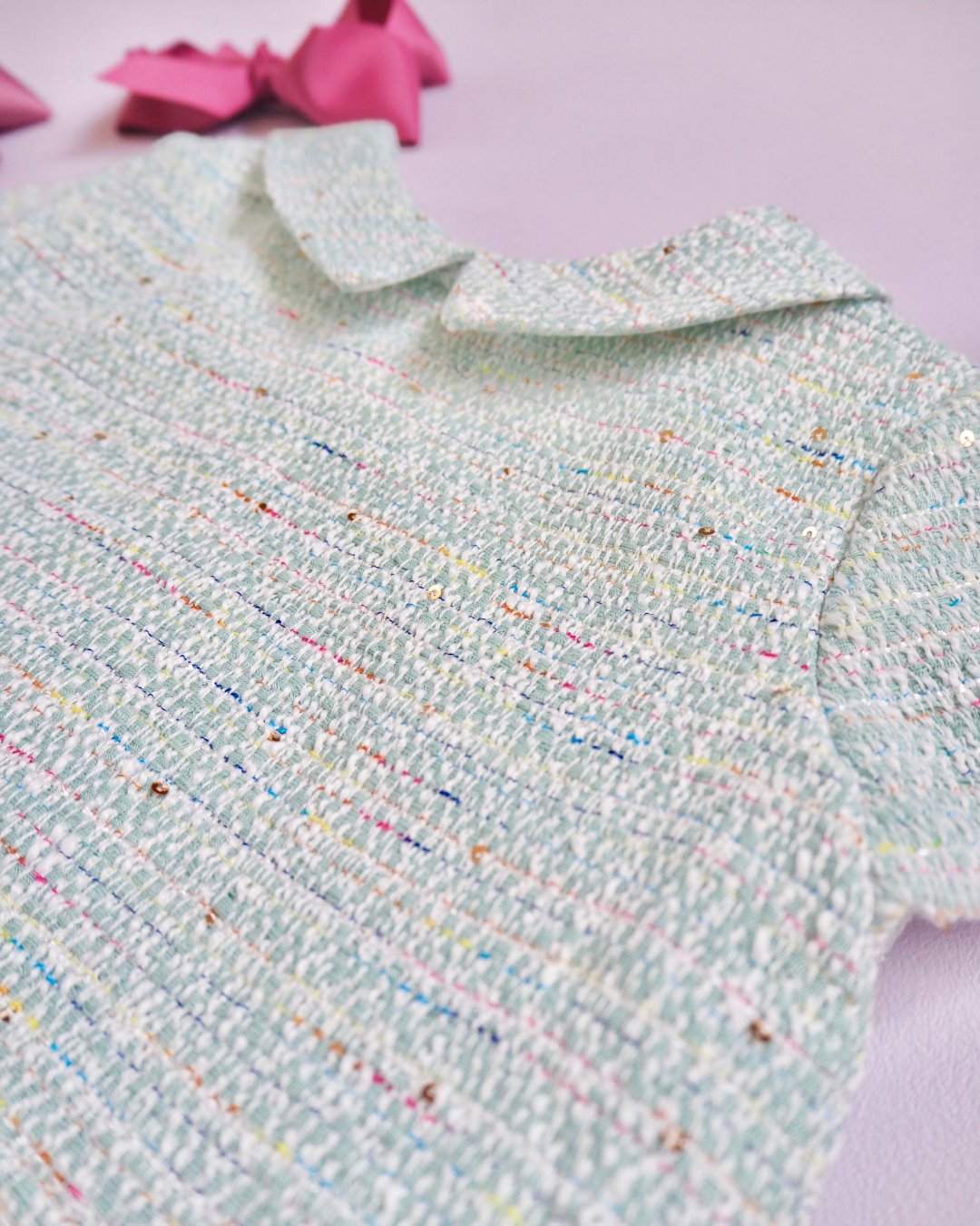 FinaEjerique★Water Tweed Dropped waist Dress (4A~12A)の画像