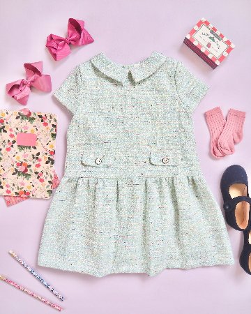 FinaEjerique★Water Tweed Dropped waist Dress (4A~12A)の画像