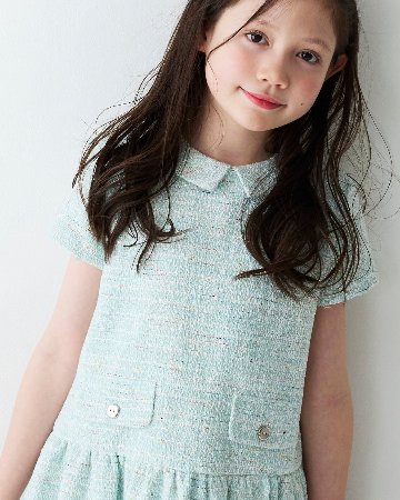 FinaEjerique★Water Tweed Dropped waist Dress (4A~12A)の画像