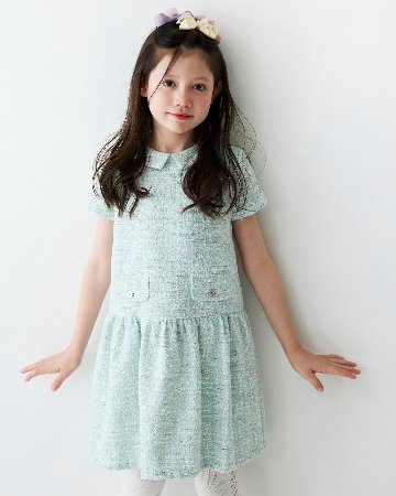 FinaEjerique★Water Tweed Dropped waist Dress (4A~12A)の画像