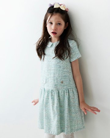 FinaEjerique★Water Tweed Dropped waist Dress (4A~12A)の画像