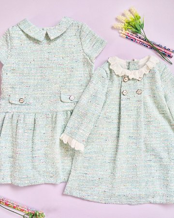 FinaEjerique★Water Tweed Dropped waist Dress (4A~12A)の画像