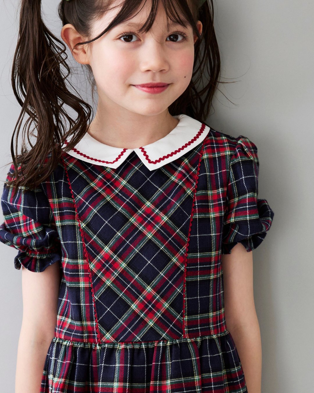 FinaEjerique★Burgundy Tartan Dress (2A~12A)の画像