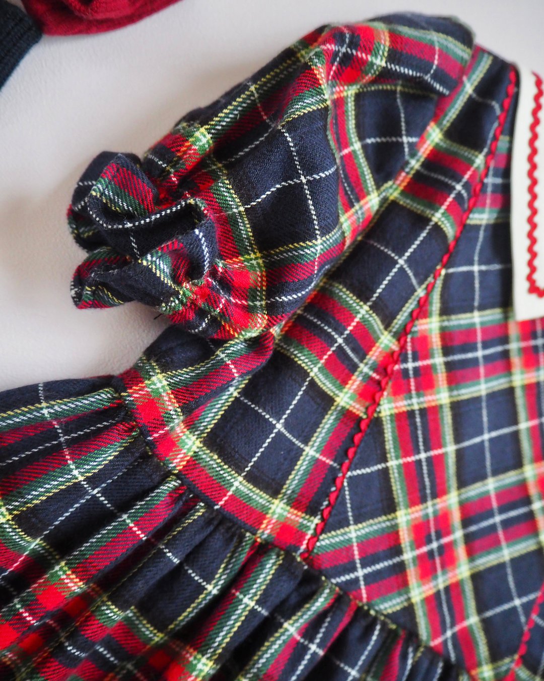 FinaEjerique★Burgundy Tartan Dress (2A~12A)の画像