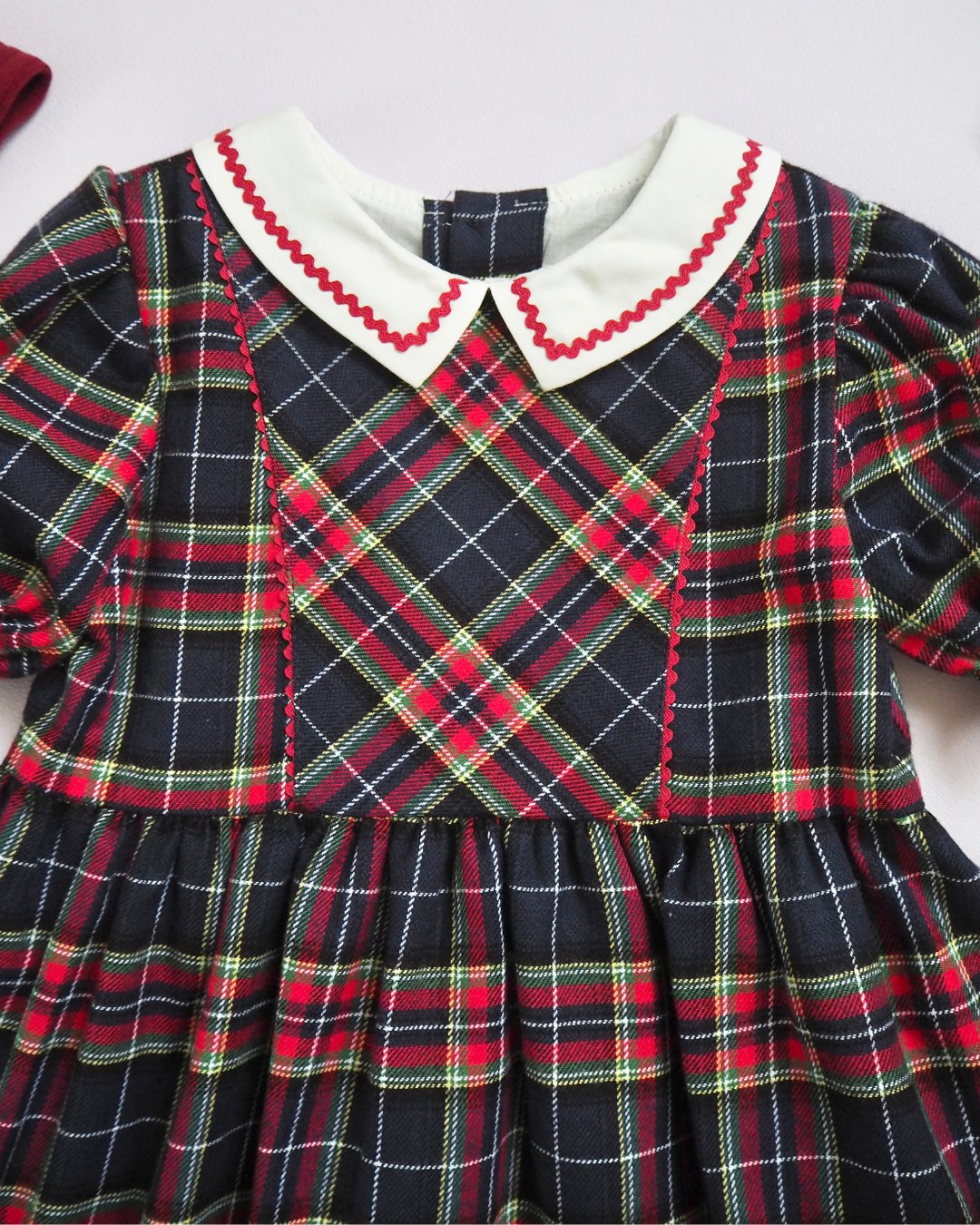 FinaEjerique★Burgundy Tartan Dress (2A~12A)の画像
