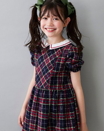 FinaEjerique★Burgundy Tartan Dress (2A~12A)の画像