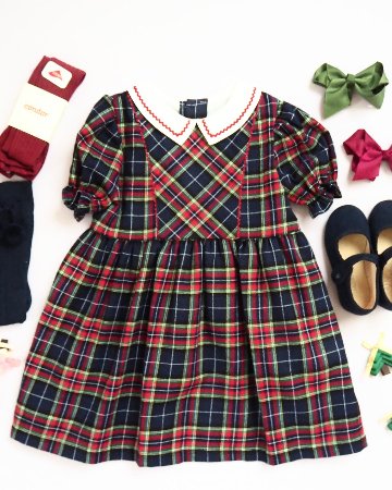 FinaEjerique★Burgundy Tartan Dress (2A~12A)の画像