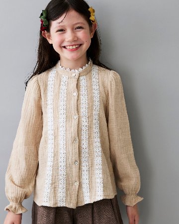 FinaEjerique★Girls Beige Lacy Blouse(4A~12A)の画像