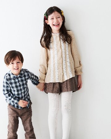 FinaEjerique★Girls Beige Lacy Blouse(4A~12A)の画像