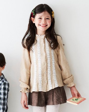 FinaEjerique★Girls Beige Lacy Blouse(4A~12A)の画像