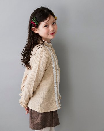 FinaEjerique★Girls Beige Lacy Blouse(4A~12A)の画像