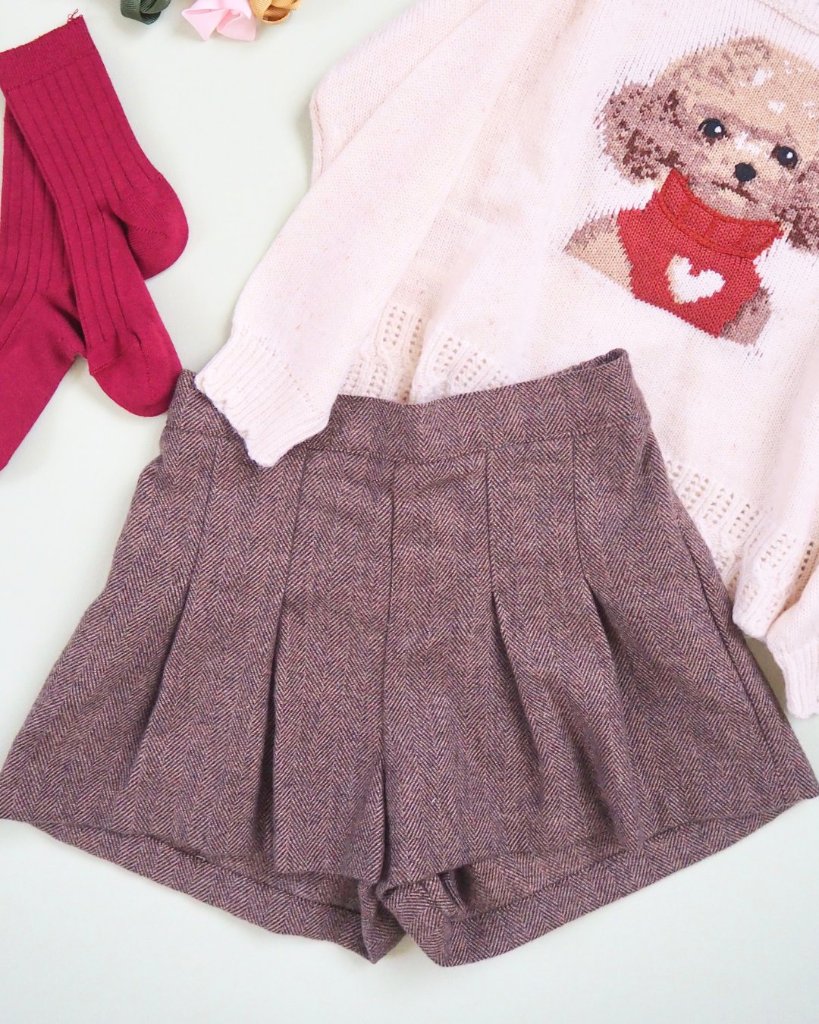 FinaEjerique★Herringbone Girls Shorts(4A~12A)の画像