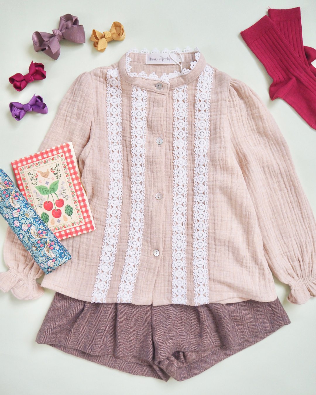 FinaEjerique★Herringbone Girls Shorts(4A~12A)の画像