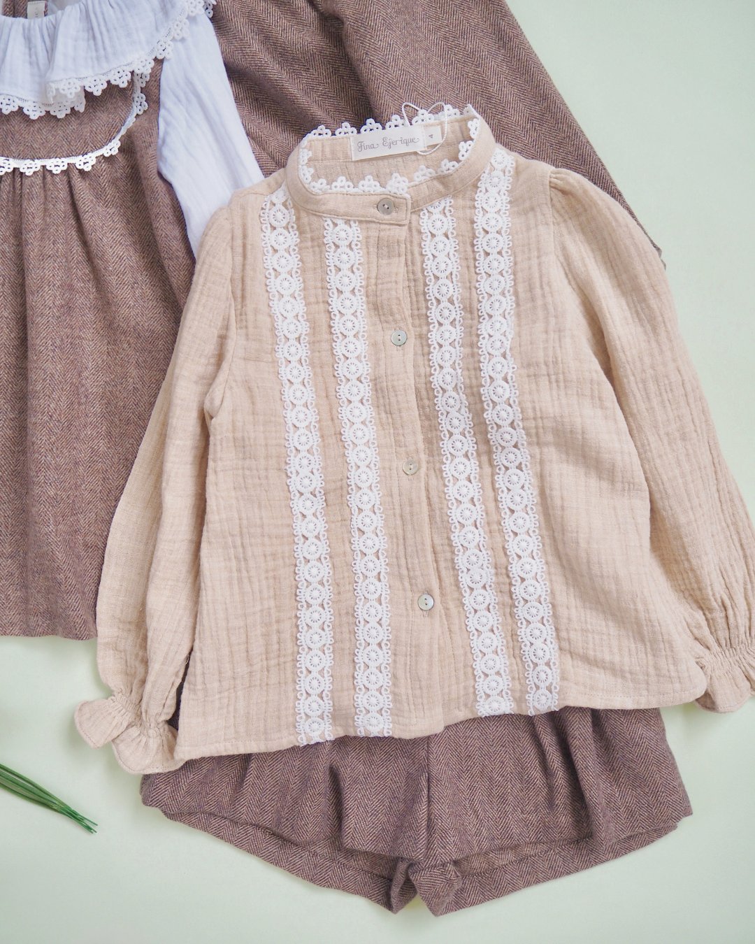 FinaEjerique★Herringbone Girls Shorts(4A~12A)の画像
