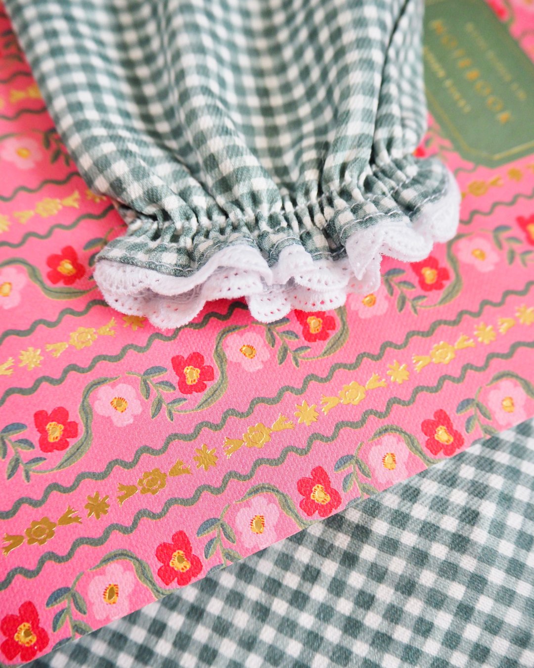 pi&pa★Vichy Matcha Bishop Dress(18m~8A)の画像