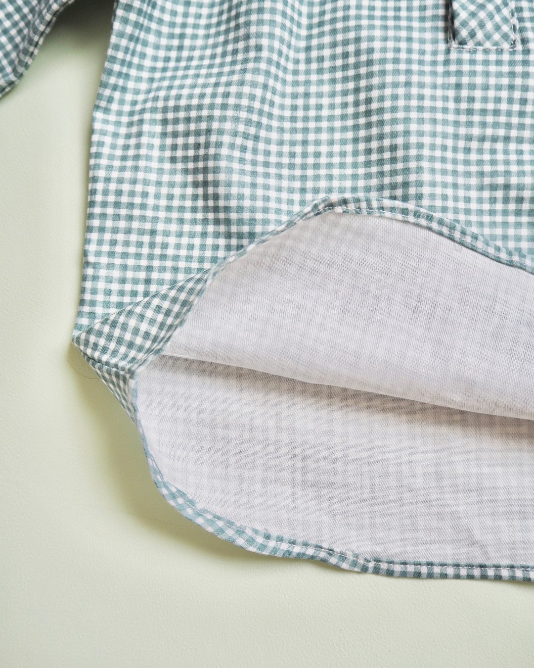 pi&pa★Vichy Matcha Boys Shirt(2A~10A)の画像