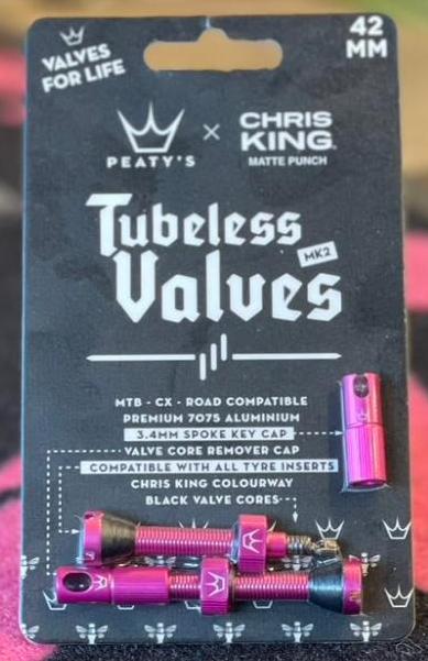 Peaty’s 「ピーティーズ」/ Tubeless Valves チューブレス バルブ 42㎜ / Punch / Peaty’s x Chris King ピーチ　ピンクの画像