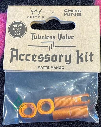 Peaty’s 「ピーティーズ」 / バルブキャップ / Mango/ PEATY'S (ピーティーズ) X CHRIS KING　マンゴー　オレンジの画像