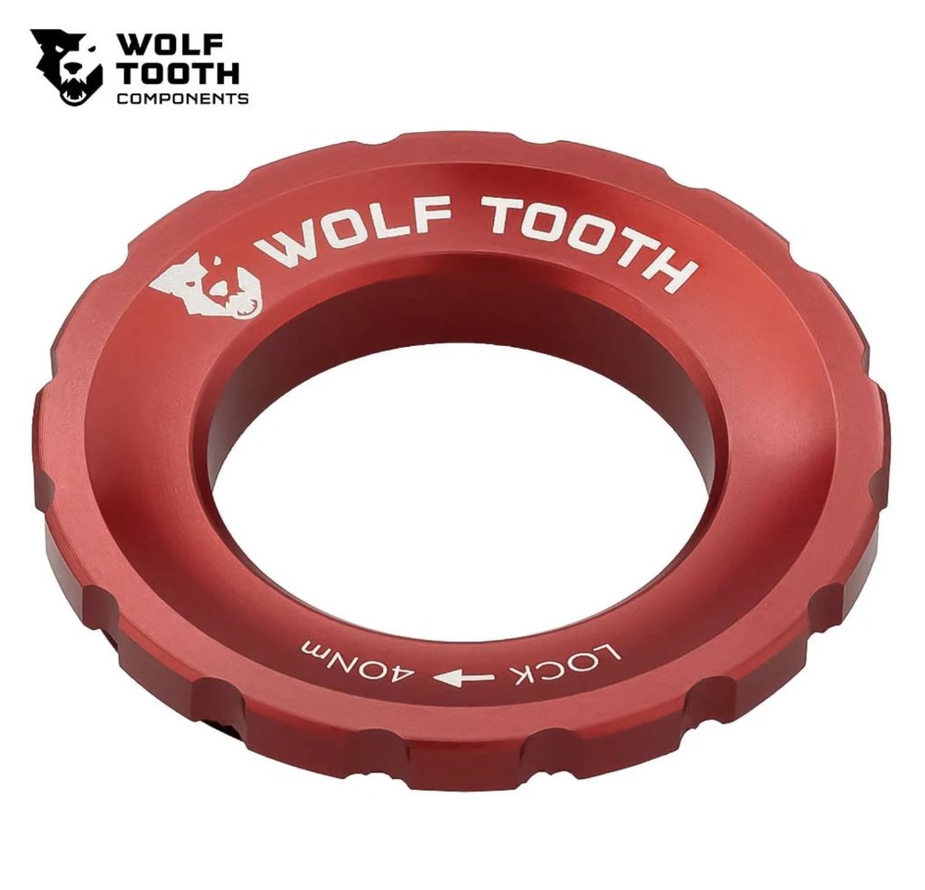 WOLF TOOTH COMPONENTS / ウルフトゥース / Centerlock Rotor Lockring / レッド　/ ロックリングの画像