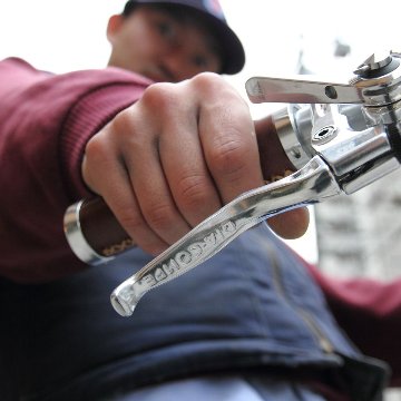 DIA COMPE / SS-6 brake lever (all polish シルバー/BL special)/ ブルーラグ ブレーキレバーの画像