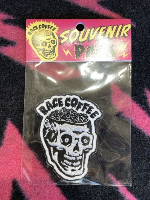 RACE COFFEE [patch]  ホワイトXホワイト / レースコーヒー / パッチ　ワッペン  スカル　の画像