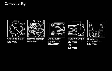 OAK COMPONENTS / Eternal Stem / 35mm / Black　/ ステム / オークの画像