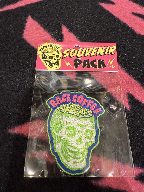 RACE COFFEE [patch] グリーンxブルー / レースコーヒー / パッチ　ワッペン  スカル　の画像