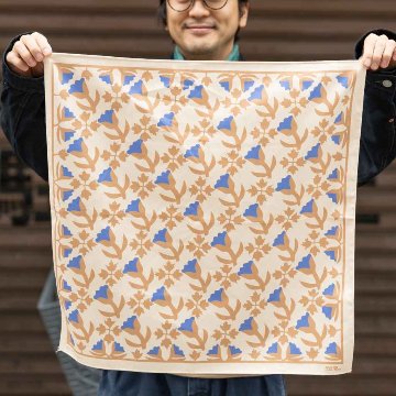 RON'S BIKES / ULTRA ROMANCE / laron's tulips and holly bandana (periwinkle tan)の画像
