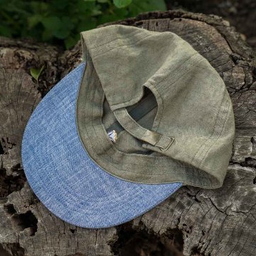 RON'S BIKES / ULTRA ROMANCE / linen tulip cap (olive/chambray)の画像