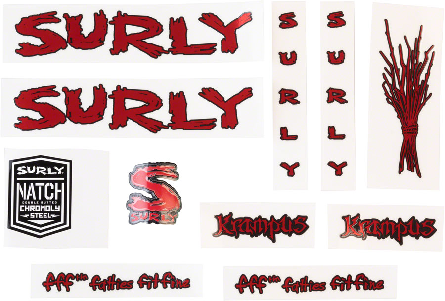 SURLY (サーリー)/ frame decal set / KRAMPUS /METALLIC RED デカール