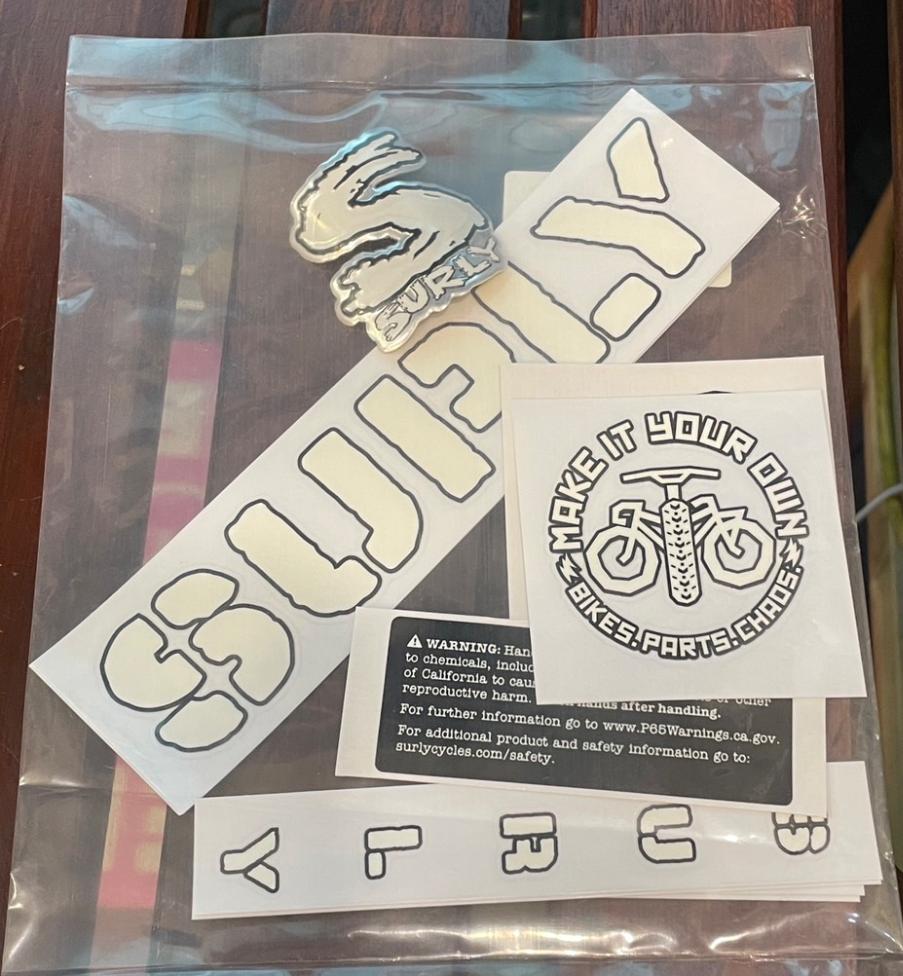 SURLY (サーリー)/ frame decal set / OVERSPRAY /WHITE　デカールの画像