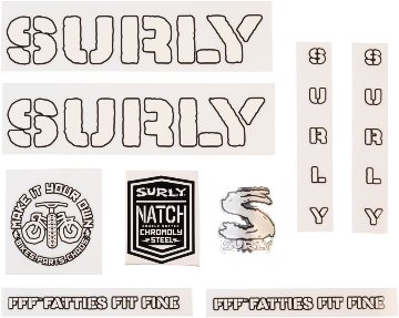 SURLY (サーリー)/ frame decal set / OVERSPRAY /WHITE　デカールの画像