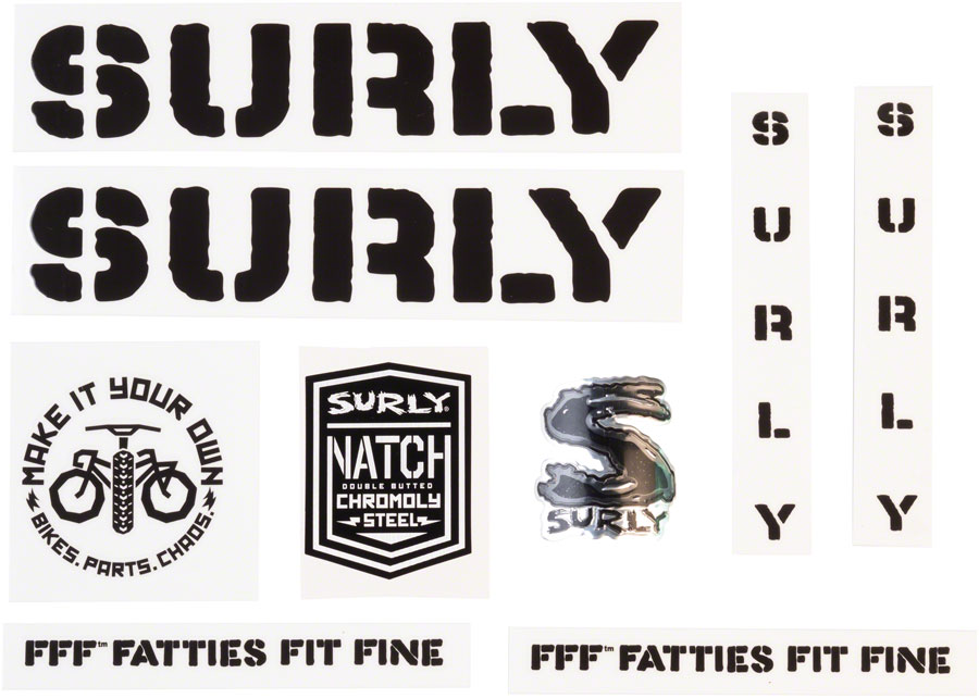 SURLY (サーリー)/ frame decal set / OVERSPRAY /BLACK　デカールの画像