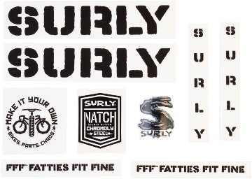 SURLY (サーリー)/ frame decal set / OVERSPRAY /BLACK　デカールの画像